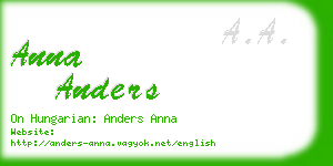 anna anders business card